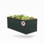Aluminium-Hochbeet 201×91×75,5 cm – Rostfrei & Witterungsbeständig mit Schneckensperre, ergonomische Arbeitshöhe, Anthrazit