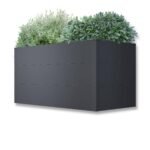 Metall-Hochbeet 150×75×77 cm – Verzinkter Stahl Eisenglimmer, rostbeständig, 77 cm Arbeitshöhe, Gartenbeet & Blumenhochbeet