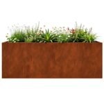 Cortenstahl-Hochbeet 200×80×80 cm – Wetterfestes Gartenbeet mit natürlicher Rostoptik für Gemüse, Kräuter & Blumen