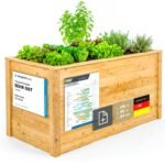 Lärchenholz-Hochbeet 170×90×84 cm – FSC-zertifiziert inkl. Aussaatkalender, Kräuterbeet & Gemüsebeet für Außenbereich, Natur
