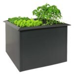 Metall-Hochbeet 110×110×78 cm – Pulverbeschichtetes Eisen mit Schneckenkante, 78 cm Arbeitshöhe, 44 kg, Anthrazit